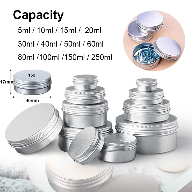 Candle Making Supplies Jars - 1/5/10 Stück 5–250 ml leere silberne