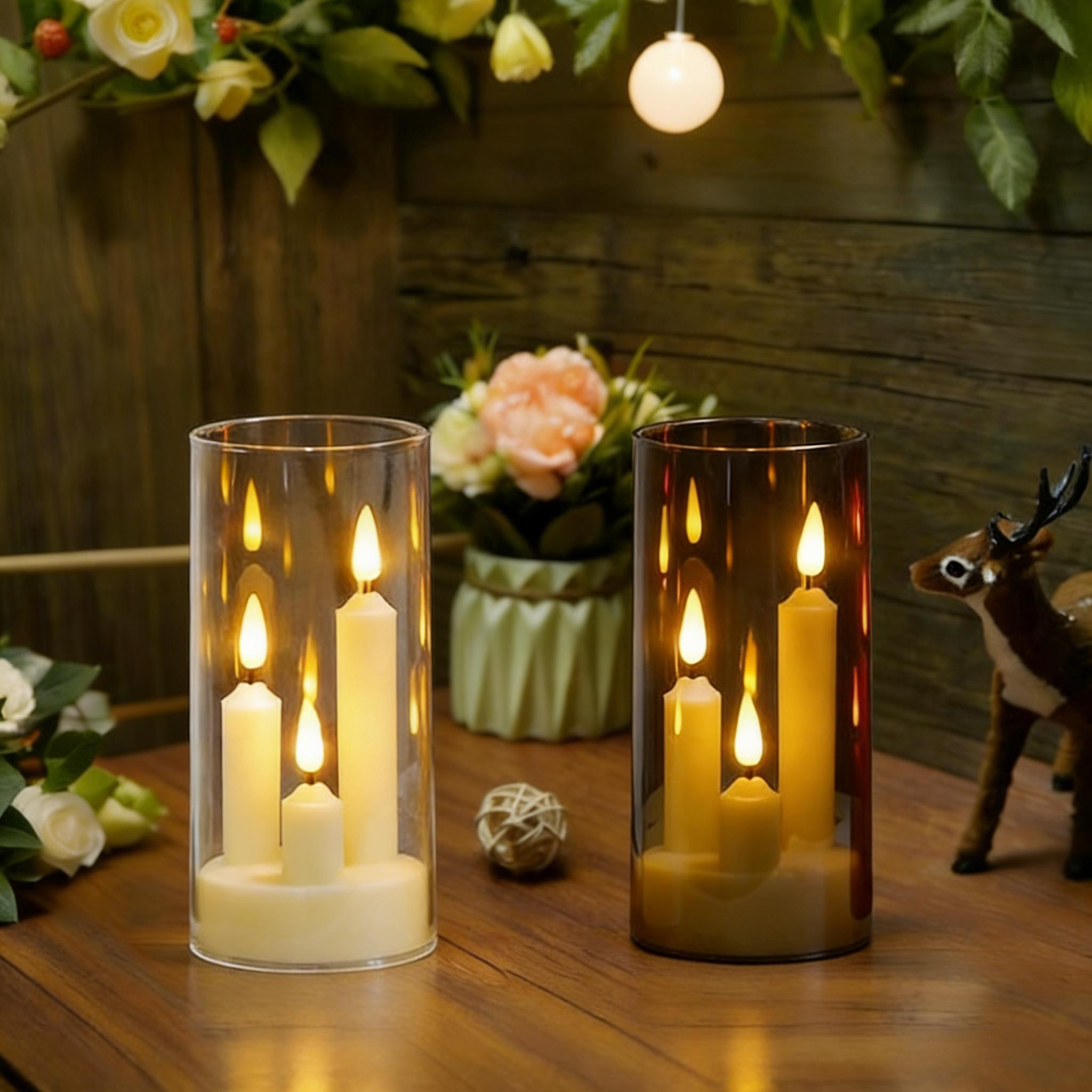 Candle Zero - 3-in-1 Flammenlose LED-Stabkerzen, batteriebetriebene Teelichter mit