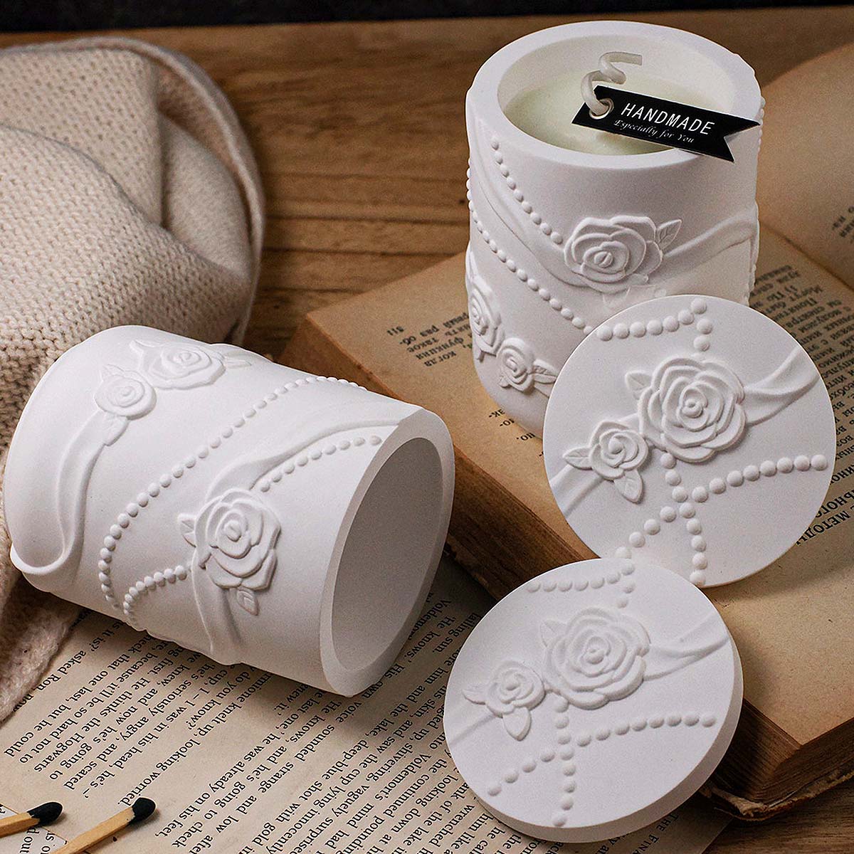 Beton Blume Form Kerze Glas Si – Candle Making Supplies Jars Bewertung und Preis
