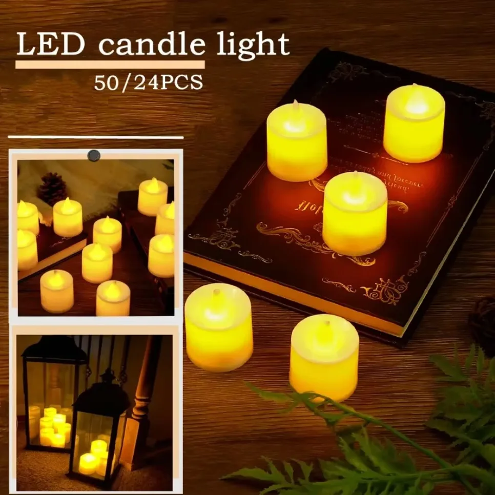 50/24PCS Bunte LED Simulation  – Candle Zero Bewertung und Preis