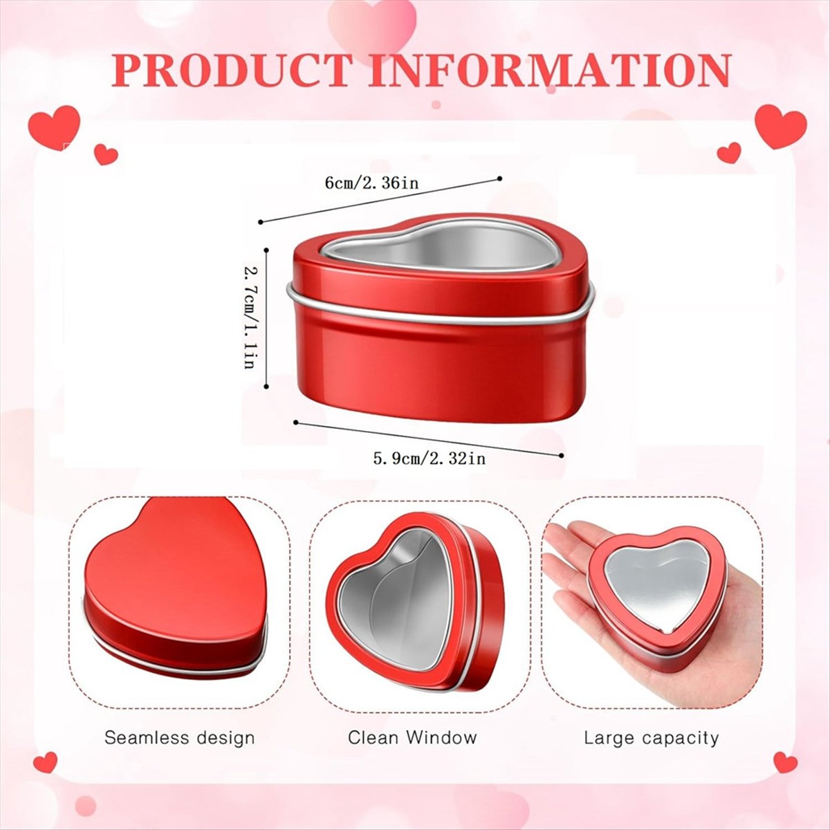 A56K 24 Stück 4 Unzen Herzförm – Metal Tin Lid 4Oz Bewertung und Preis