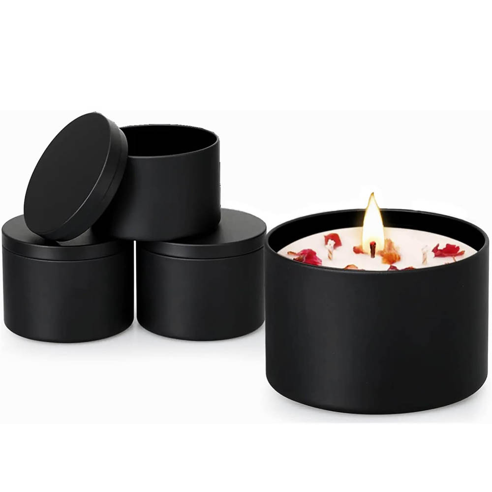 4 Unzen schwarze Kerzendosen,  – Metal Tin Lid 4Oz Bewertung und Preis