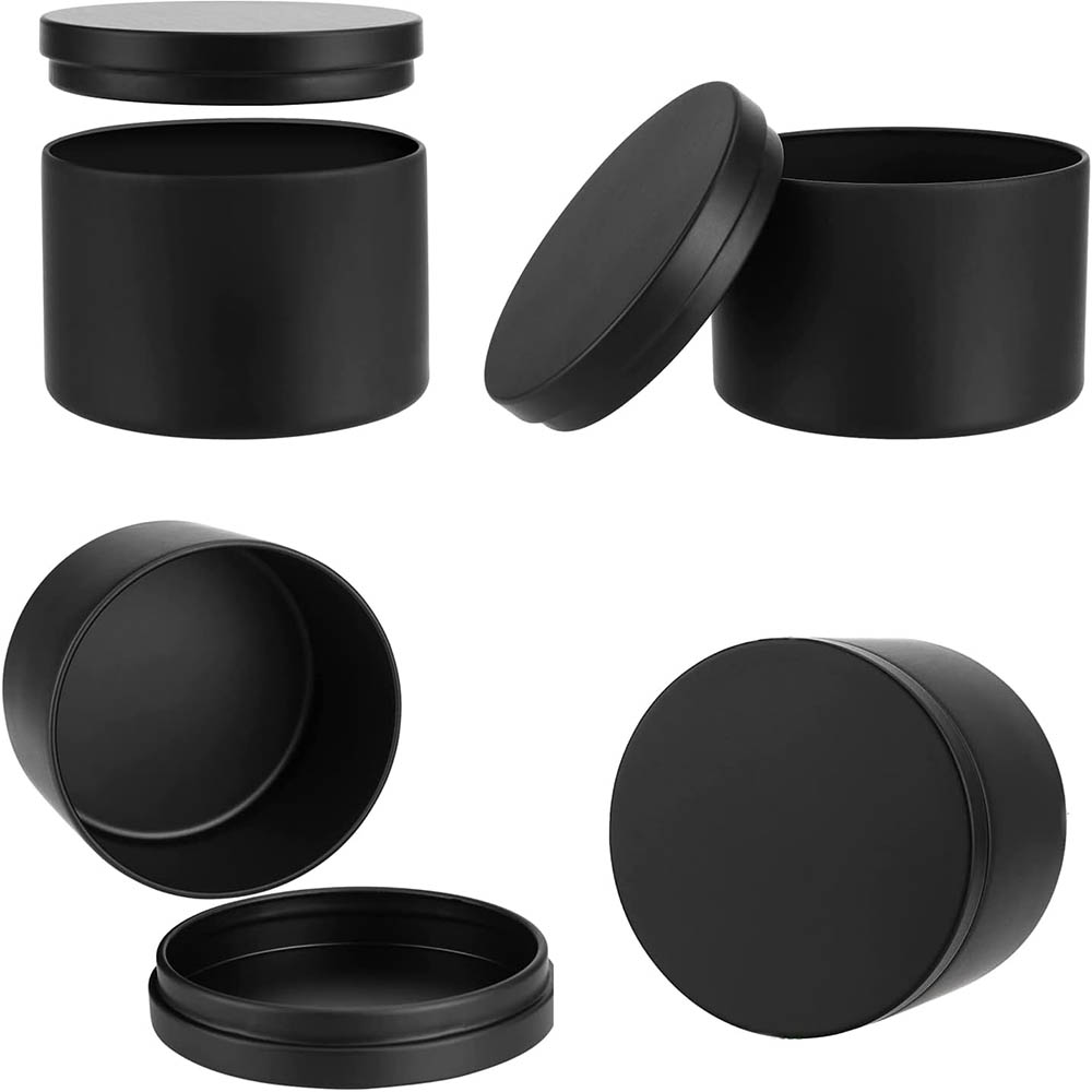 4 Unzen schwarze Kerzendosen,  – Metal Tin Lid 4Oz Bewertung und Preis