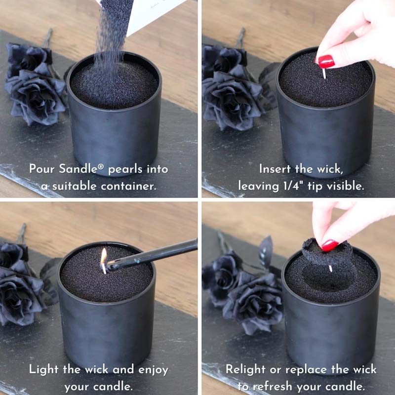 Schwarzer Kerzensand mit Docht – Candle Supplies Tins Bewertung und Preis